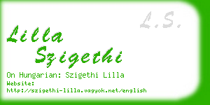 lilla szigethi business card